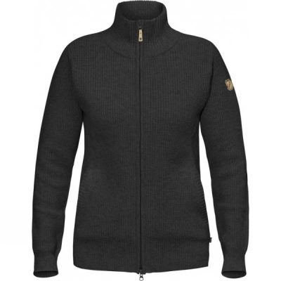 Cardigan Fjallraven Övik Zip Mujer - Gris Oscuro - Chile SUE371065